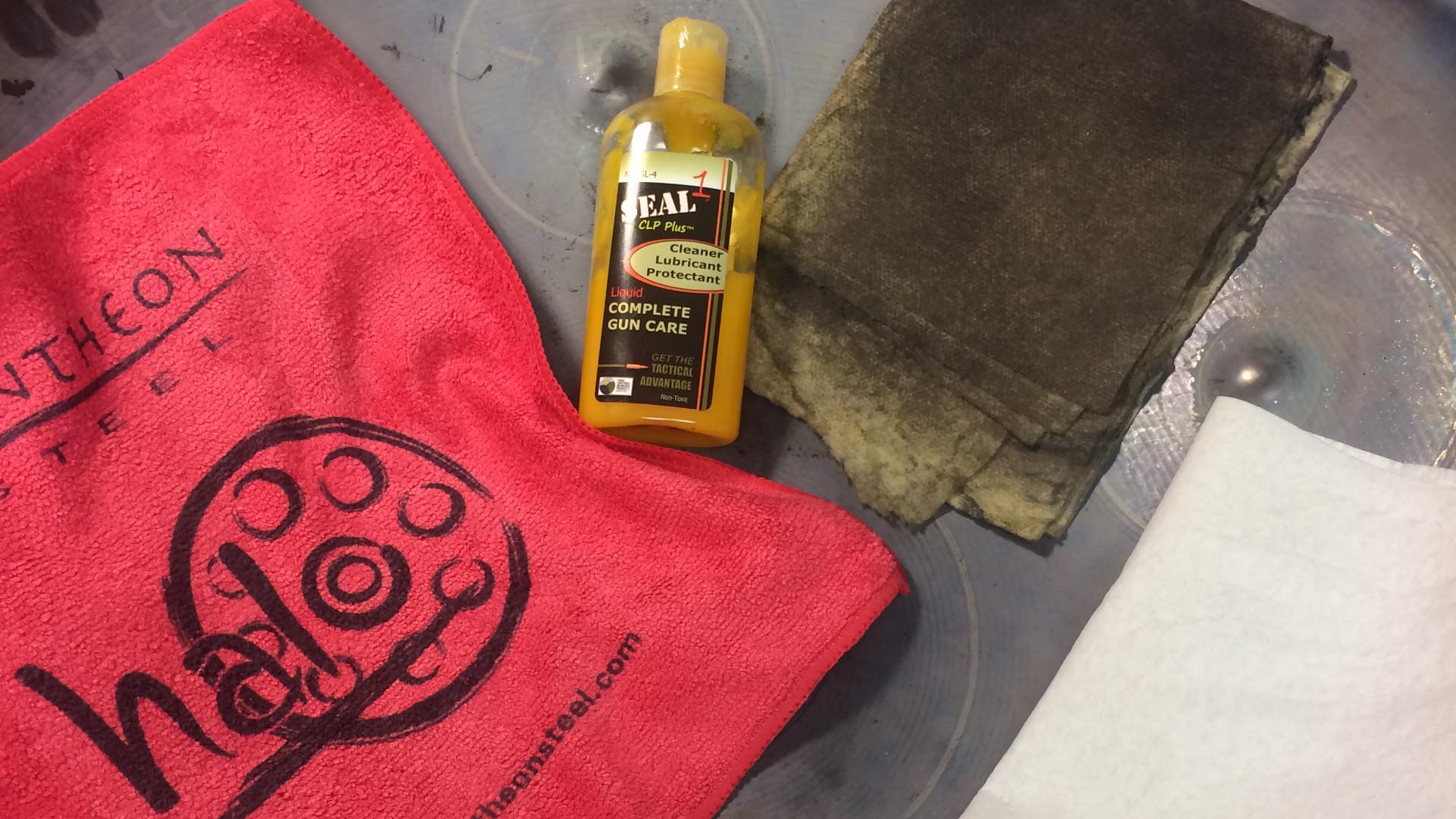 What you will need: Microfiber Cloth, Seal 1 or other oil based treatment, the same rag, a clean rag